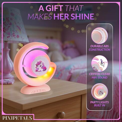 Karaoke Machine for Kids - Portable Karaoke Speaker for Girls with 2 Wireless Bluetooth Microphones and Party Lights - Pink Unicorn Design – Best Gift for Girls Ages 6–12, Teens & Little Singers in Saudi Arabia