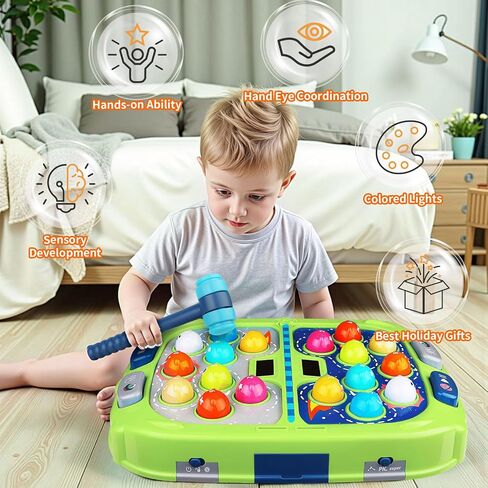 WAYKEE Whack Game Mole,Toy Gift for 3-12 Year Old Toddler Boys Girls | Interactive Learning Toys for 3 4 5 6+ Year Old Boys Girls Equipped with Double Hammers,Sound and Light in Saudi Arabia
