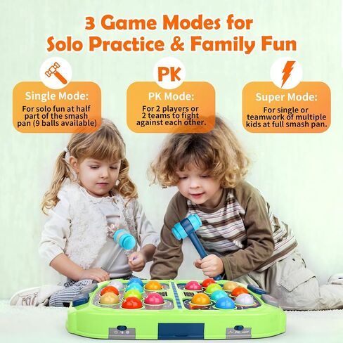 WAYKEE Whack Game Mole,Toy Gift for 3-12 Year Old Toddler Boys Girls | Interactive Learning Toys for 3 4 5 6+ Year Old Boys Girls Equipped with Double Hammers,Sound and Light in Saudi Arabia