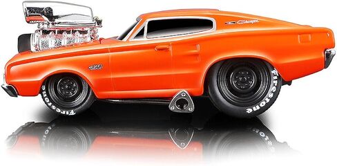 1966 Charger 426 C.I. برتقالي مع شريط أزرق 1/64 Diecast Model Car بواسطة Muscle Machines 15542or in Saudi Arabia