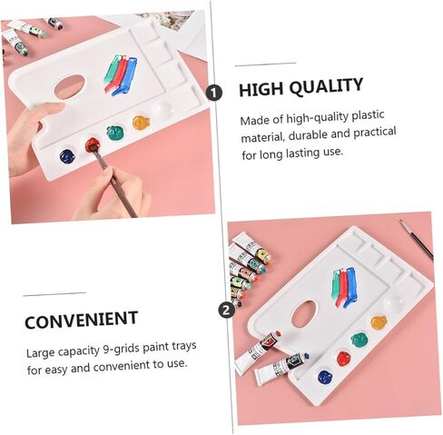 JOJOFUNY 4PCS صواني الطلاء البلاستيكية للألوان المائية والمواد الغواش التي يخلطون عن حاملي طلاب القرطاسية الطالب للفنانين والهواة in Kuwait