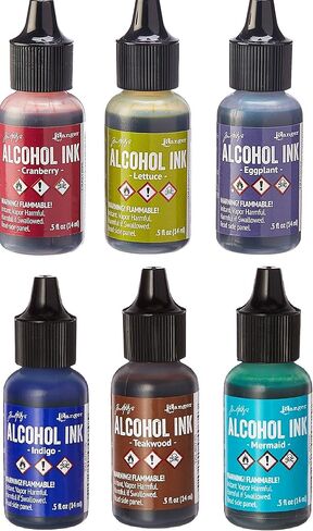 Tim Holtz - Ranger - Bundle of 6 Adirondack Alcohol Inks - Mariner and Farmers Market in Saudi Arabia