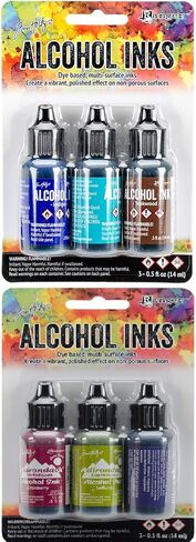 Tim Holtz - Ranger - Bundle of 6 Adirondack Alcohol Inks - Mariner and Farmers Market in Saudi Arabia