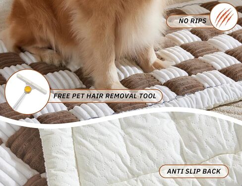 Dog Sofa Cover for Couch Protectors Washable Throw Blanket for Dogs Pet Couches Protector 27.6x70.9in Brown Sofa Pads for Couches Funnyfuzzy Pet Non-slip Sectional Couch Covers for Dog Cat Sofas Bed in Saudi Arabia