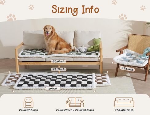 Dog Sofa Cover for Couch Protectors Washable Throw Blanket for Dogs Pet Couches Protector 27.6x70.9in Brown Sofa Pads for Couches Funnyfuzzy Pet Non-slip Sectional Couch Covers for Dog Cat Sofas Bed in Saudi Arabia