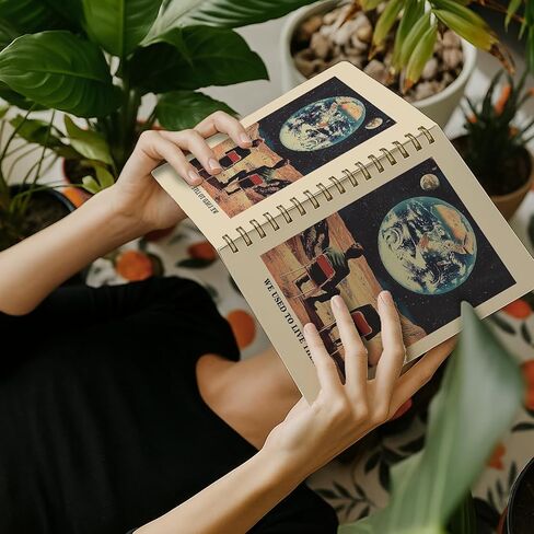 Iwgdnjs 70s دفتر ملاحظات حلزوني الفضاء ، هدايا لعشاق الفضاء ، مجلة سولاكسي سروال فضاء سريالية ، 5.5 × 8.3. in Saudi Arabia