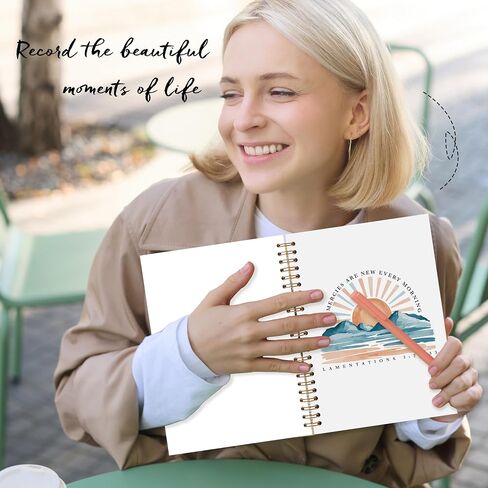 LADOCK Christian Sunrise Mountains Notebook, His Mercies Are New Every Morning Bible Verse Journal, Christian Gifts for Women Spiral Notebook, Prayer Scripture Journal, Faith Based Gifts, 5.5x8.3 in Saudi Arabia