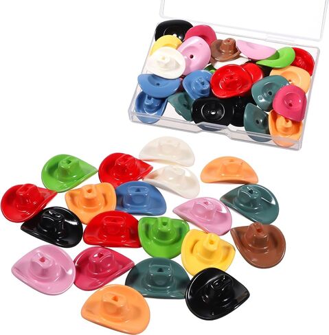 50 PCS Mini Western Cowboy Hat Bead ، 12 Colore Cowboy Hat Thempter acrylic jods ، expls dile contull extrics diy crafts diy crafts in Kuwait
