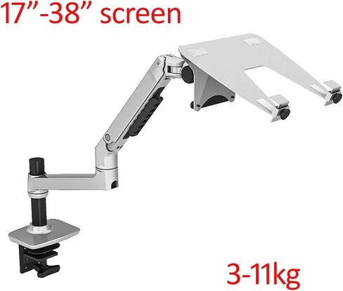 Dl-8012Lp 17" Laptop Desktop Stand Full Motion 17-38" Monitor Holder Mechanical Spring Arm Aluminum Support 3-11Kg(45Cm Silver) in Saudi Arabia