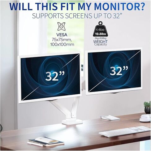 Dual Monitor Mechanical Spring Desk Stand fits Computer Screens up to 32 inches in Saudi Arabia