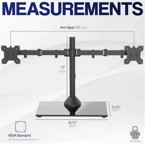 Dual Stand Suitable for 2 Computer Monitors, up to 32 inches in Saudi Arabia