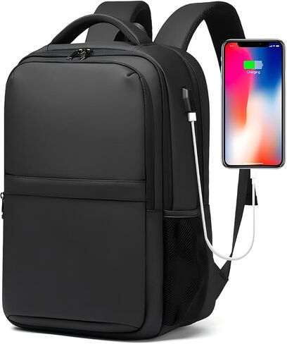 16.9 Inch Laptop Backpack for Travel Water Resistant College Backpack for Men/Women Laptop Bag with USB Charging Port,Black in Saudi Arabia