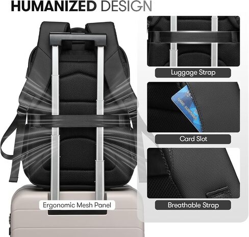 16.9 Inch Laptop Backpack for Travel Water Resistant College Backpack for Men/Women Laptop Bag with USB Charging Port,Black in Saudi Arabia