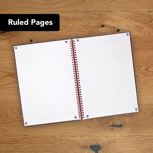Oxford Black n' Red A4 Recycled Glossy Hardback Wirebound Notebook Ruled 140 Page, Pack of 3 in Saudi Arabia