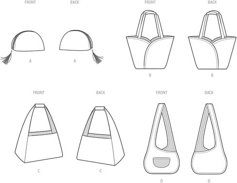 Simplicity SS3154OS Easy to Make Lined Clutch, Tote, Shoulder, and Crossover Bag Sewing Pattern Packet, Design Code S3154, Sizes One Size in Saudi Arabia