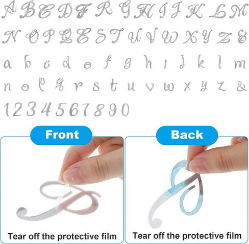 64Pcs Acrylic Alphabet Number Cake Topper DIY Personalized Name Cupcake Toppers with A-Z Letter 0-9 Number Happy Birthday and Happy Anniversary for Wedding Baby Shower Party Supplies (Silver) in Saudi Arabia