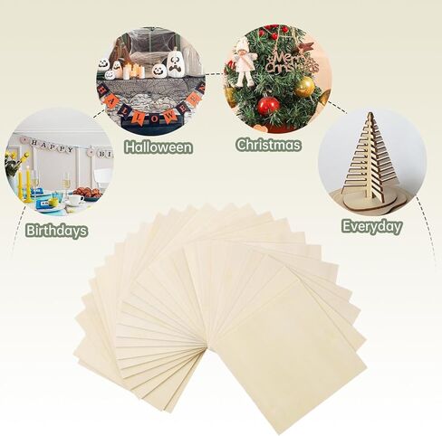 2 Pack Plywood Sheets, 17.1" x 23.6"x 1/8" Basswood Sheets, 3mm Basswood Craft Wood Sheet, Unfinished Wood Boards Blanks for Laser Cutting, Engraving, Burning, Crafts （45 * 60 * 0.3cm） in Kuwait