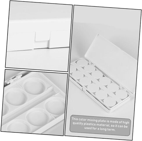 Angoily Watercolor Paint Palette Wet Palette Mixing Tray Gouache Plate for Ladies Double Plastic Plate Easy to Use for Painting and Nail Art in Saudi Arabia