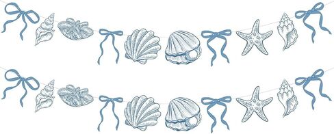 2Pack Blue Bow Starfish و Seashell Garland Ocean Seashell Decor in Saudi Arabia