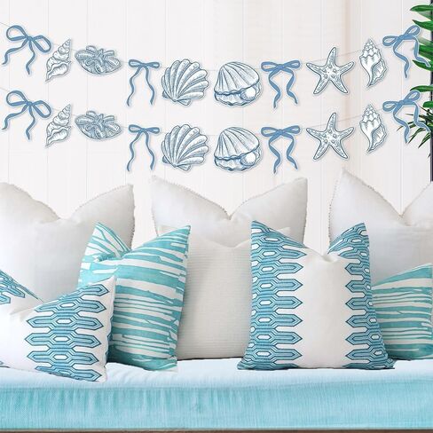 2Pack Blue Bow Starfish و Seashell Garland Ocean Seashell Decor in Saudi Arabia