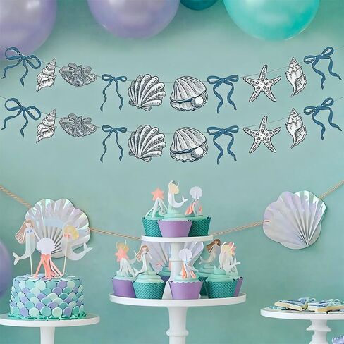 2Pack Blue Bow Starfish و Seashell Garland Ocean Seashell Decor in Saudi Arabia
