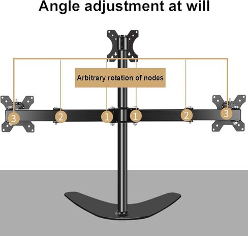 Universal Tv Stand Triple Monitor Stand, 3 Monitor Desk Mount for Three Max 27 Inch Computer Screen, Three Heavy Duty Full Motion Adjustable Arms Times in Kuwait