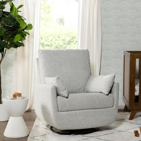 DaVinci Juno Swivel Glider in Ivory Boucle, Greenguard Gold & CertiPUR-US Certified in Saudi Arabia
