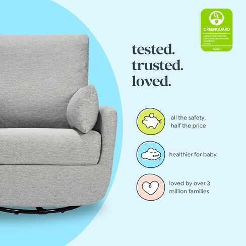 DaVinci Juno Swivel Glider in Ivory Boucle, Greenguard Gold & CertiPUR-US Certified in Saudi Arabia