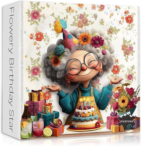 Fun Grandma Puzzles for Adults, Cute Granny Birthday Cake Flower Art Puzzle,Funny Challenge Jigsaw Puzzle 1000 Piece in Saudi Arabia