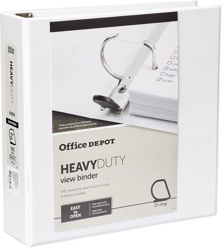 [IN] PLACE Heavy-Duty D-Ring View Binder, 2in. Rings, 100% Recycled, White, OD03104 in Saudi Arabia