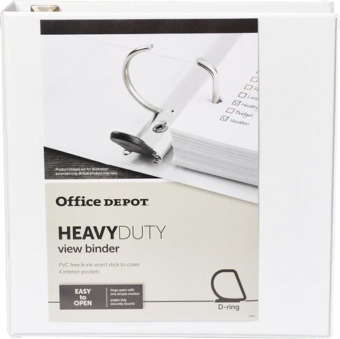 [IN] PLACE Heavy-Duty D-Ring View Binder, 2in. Rings, 100% Recycled, White, OD03104 in Saudi Arabia