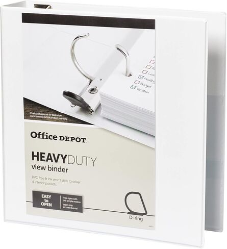 [IN] PLACE Heavy-Duty D-Ring View Binder, 2in. Rings, 100% Recycled, White, OD03104 in Saudi Arabia