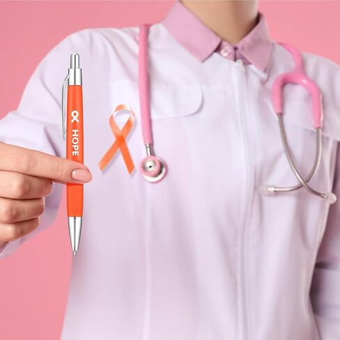 Qilery 50 Pcs Breast Cancer Awareness Pens Bulk Ribbon Awareness Ballpoint Pen Anti Violence Bracelets Leukemia Awareness Mental Heath for Volunteering Office Supplies(Pink) in Saudi Arabia
