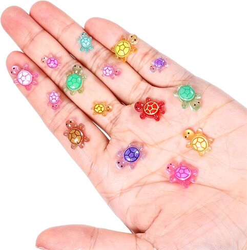 200pcs سلحفاة راتنجات ميني مضيئة ، راتنجات صغيرة للدمى الحرف اليدوية ، الديكورات الطبيعية الصغيرة تماثيل سلحفاة صغيرة ملوحة للحديقة الخيالية dollhouse （أحجام）） in Kuwait