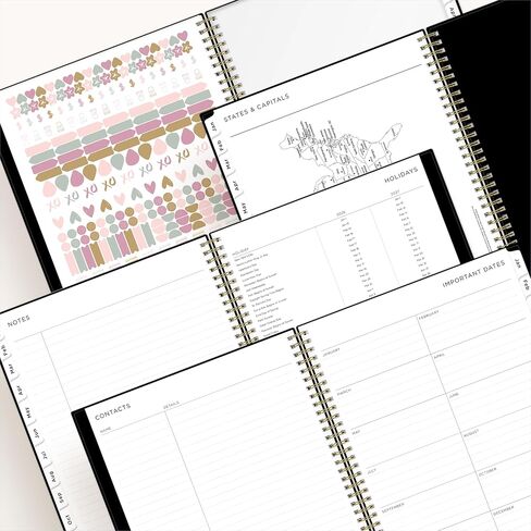 Blue Sky Ashley G 2026 Weekly and Monthly Planner Calendar, January 2026 - December 2026, 8.5" x 11", Flexible Cover, Durable Twin Wire Binding, Laminated Tabs, Pocket & Stickers, Sweetheart Black in Saudi Arabia