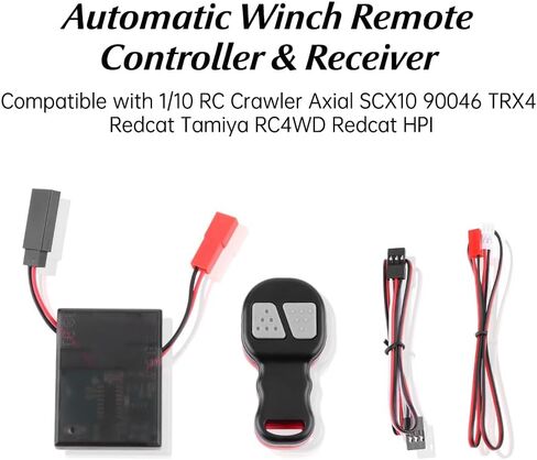 GLOBACT 1/10 RC Wireless Winch Remote Controller and Receiver Replacement Kit for Axial SCX10 90046 TRX4 Tamiya RC4WD Redcat HPI 1/10 RC Crawler Upgrade Parts in Saudi Arabia