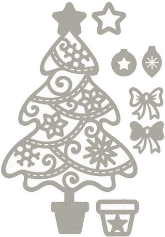 Christmas Cutting Dies Xmas Tree Metal Cutting Stencil Template Molds for DIY Scrapbooking Photo Album Decorative Embossing Paper Dies for Card Making Templated in Saudi Arabia