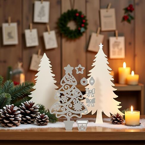 Christmas Cutting Dies Xmas Tree Metal Cutting Stencil Template Molds for DIY Scrapbooking Photo Album Decorative Embossing Paper Dies for Card Making Templated in Saudi Arabia