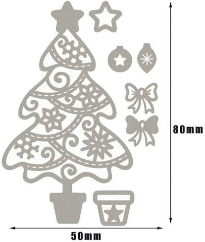 Christmas Cutting Dies Xmas Tree Metal Cutting Stencil Template Molds for DIY Scrapbooking Photo Album Decorative Embossing Paper Dies for Card Making Templated in Saudi Arabia