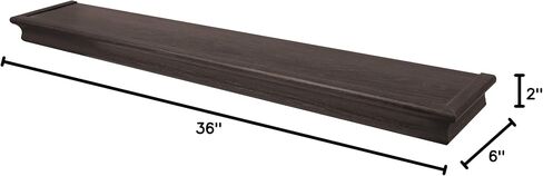 HIGH & MIGHTY 515606 Decorative 18" Floating Shelf Holds up to 15lbs, Easy Tool-Free Dry Wall Installation, Beveled, Retail Packaging, Espresso in Saudi Arabia