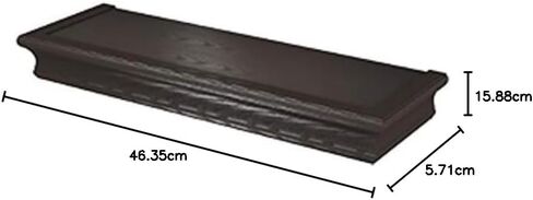 HIGH & MIGHTY 515606 Decorative 18" Floating Shelf Holds up to 15lbs, Easy Tool-Free Dry Wall Installation, Beveled, Retail Packaging, Espresso in Saudi Arabia