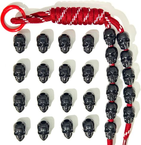 الهيب هوب نمط الاكريليك جمجمة 15 ملم حفر حفرة كبيرة لسوار DIY ، سلسلة المفاتيح ، المجوهرات ، سلسلة الهاتف ، 220 قطعة ، أسود (أسود مطلق) in Saudi Arabia