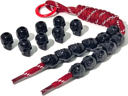 الهيب هوب نمط الاكريليك جمجمة 15 ملم حفر حفرة كبيرة لسوار DIY ، سلسلة المفاتيح ، المجوهرات ، سلسلة الهاتف ، 220 قطعة ، أسود (أسود مطلق) in Saudi Arabia