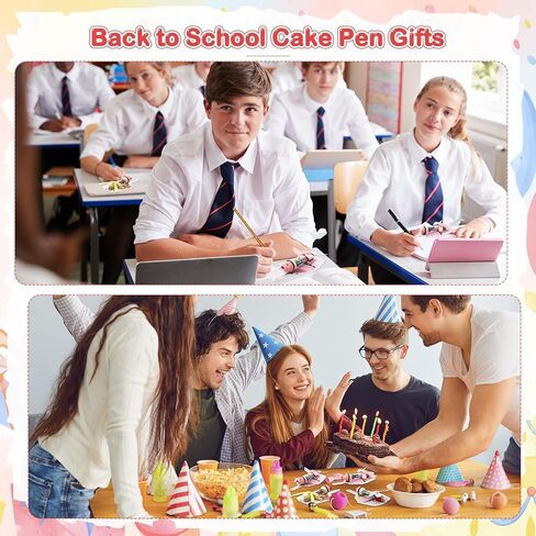 24 Sets Happy Birthday Classroom Gifts Include 24 Multicolor 4-in-1 Ballpoint Pens Colorful Birthday Cake Cards Bow Ribbon for School Students Classroom Employee Coworker Office DIY Supplies in Saudi Arabia
