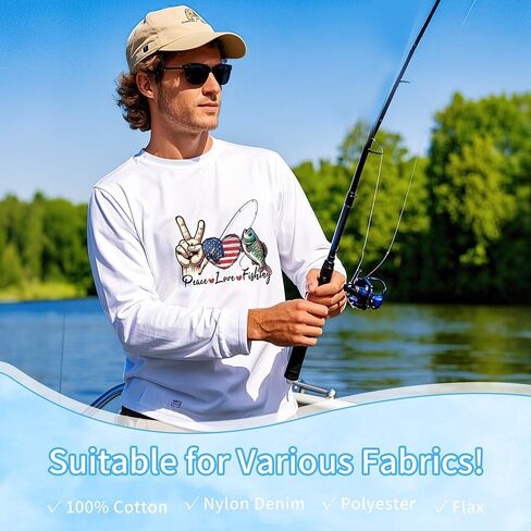 12 Sheets Fishing Iron on Transfers for T-Shirts, Funny DTF Transfers Ready to Press Heat Transfers Vinyl, Iron on Patches Decals for Clothes Canvas Bag Hoodie Pillow Covers DIY Crafts in Saudi Arabia