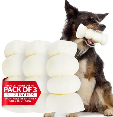 Healthy Dogma 4" Beef Cheek Rolls for Dogs – Mixed Pack Cheese Flavor & Bully Dusted Chews – Natural Collagen Beef Cheek Rolls – Long Lasting Dog Treats – 6 Pack in Kuwait