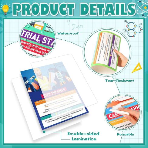 Funrous 15 Pcs Math Career Posters Bulk Math Bulletin Board Decorations for Classroom 11x14in Elementary Educational Career Study Materials for High Middle School Wall School Hallways Teacher Office in Saudi Arabia