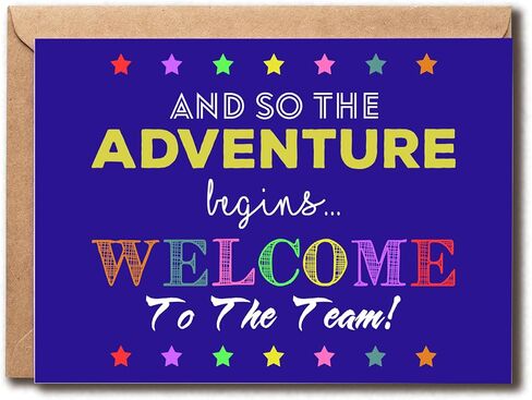 The Adventure Begins Card - Welcome To The Team Card - Co-Worker Greeting Card - Funny Colleague Congrats Card - Fun Card in Saudi Arabia