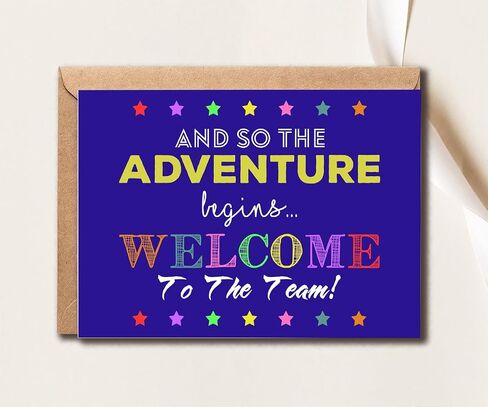 The Adventure Begins Card - Welcome To The Team Card - Co-Worker Greeting Card - Funny Colleague Congrats Card - Fun Card in Saudi Arabia