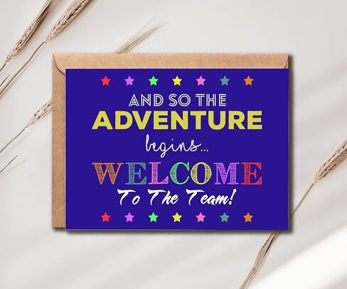 The Adventure Begins Card - Welcome To The Team Card - Co-Worker Greeting Card - Funny Colleague Congrats Card - Fun Card in Saudi Arabia